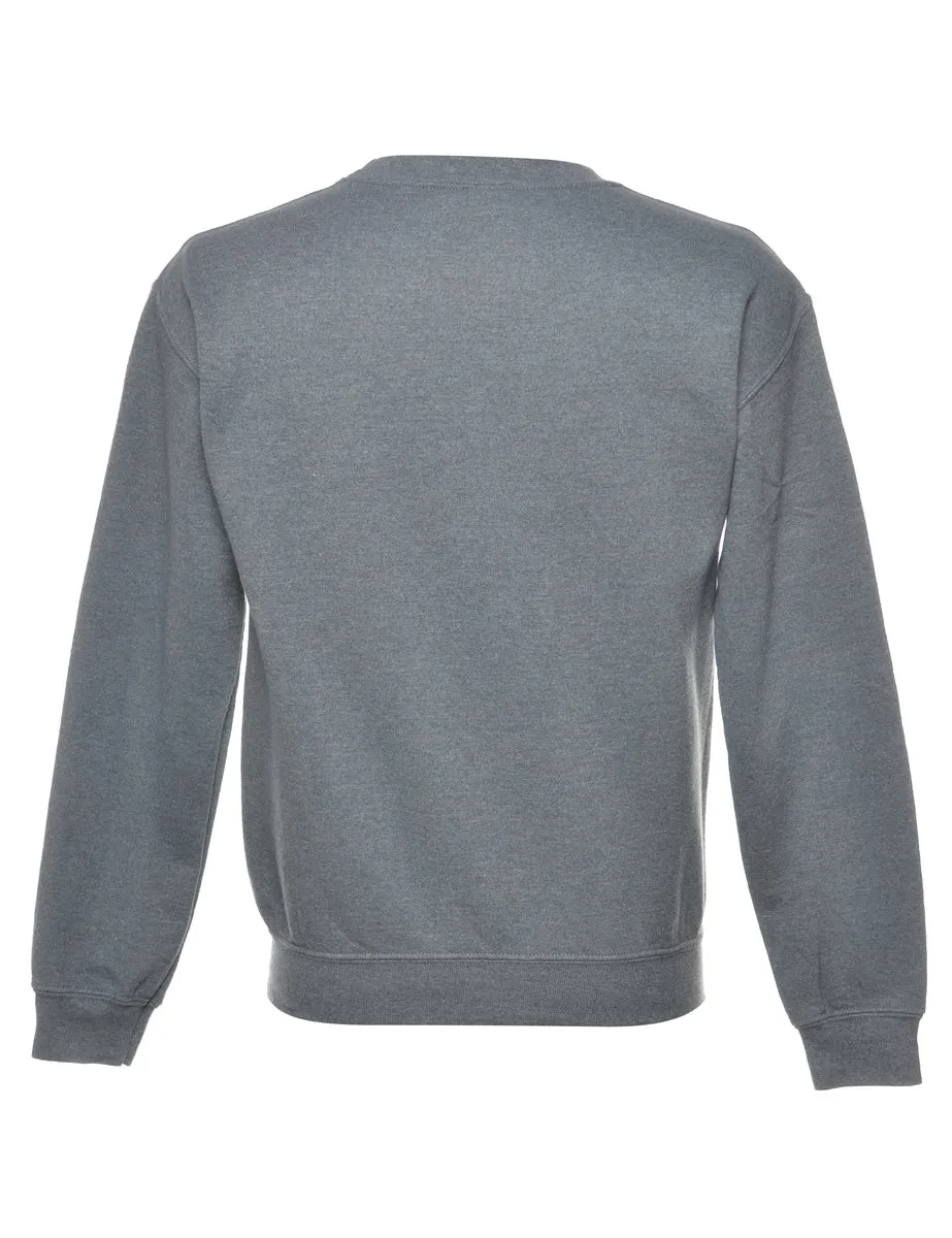 Grey Unioto Volleyball Printed Sweatshirt - S
