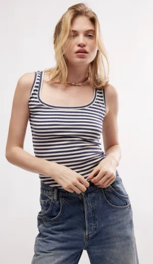 Indigo Hummingbird Stripe Tank