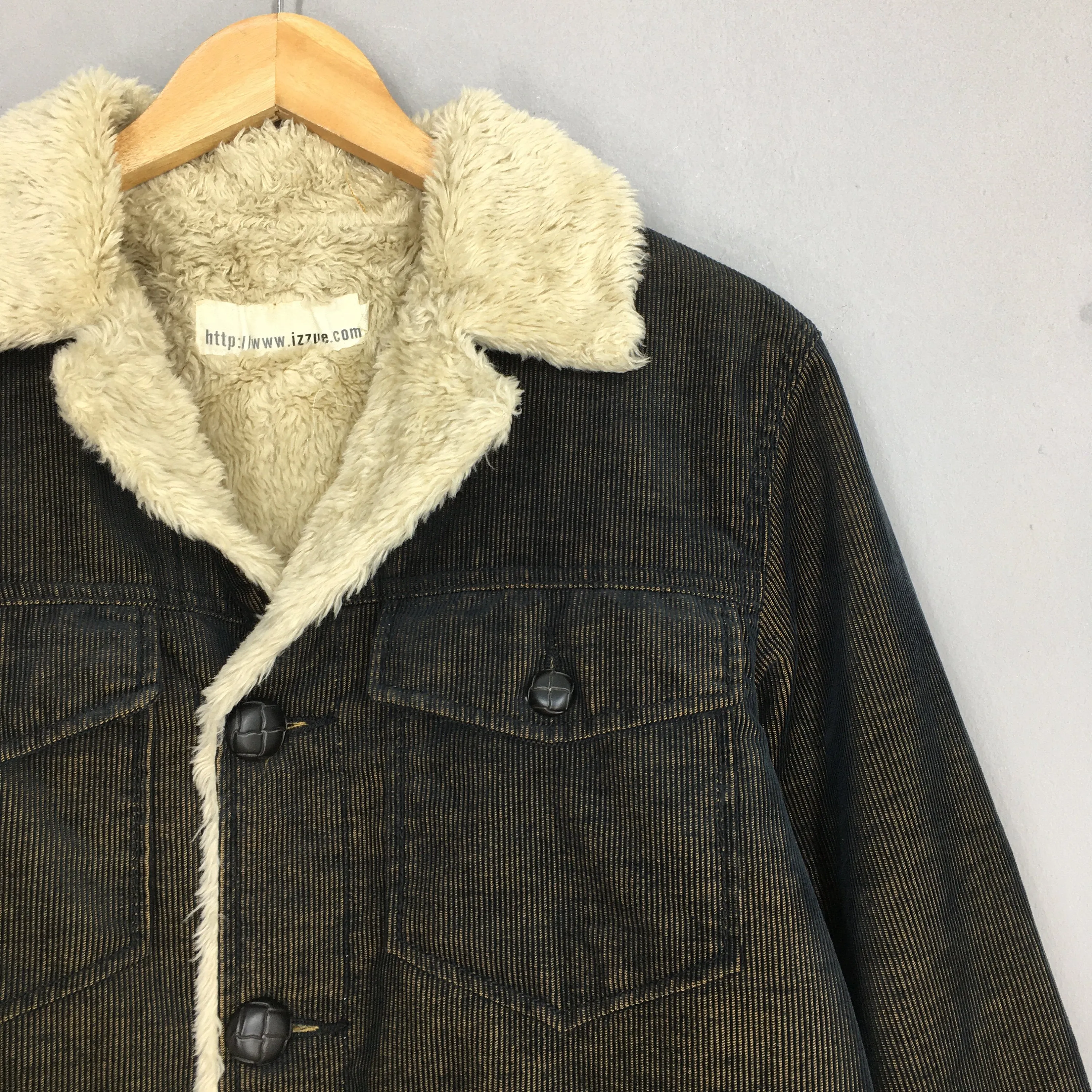Izzue Corduroy Sherpa Warmer Jacket Medium
