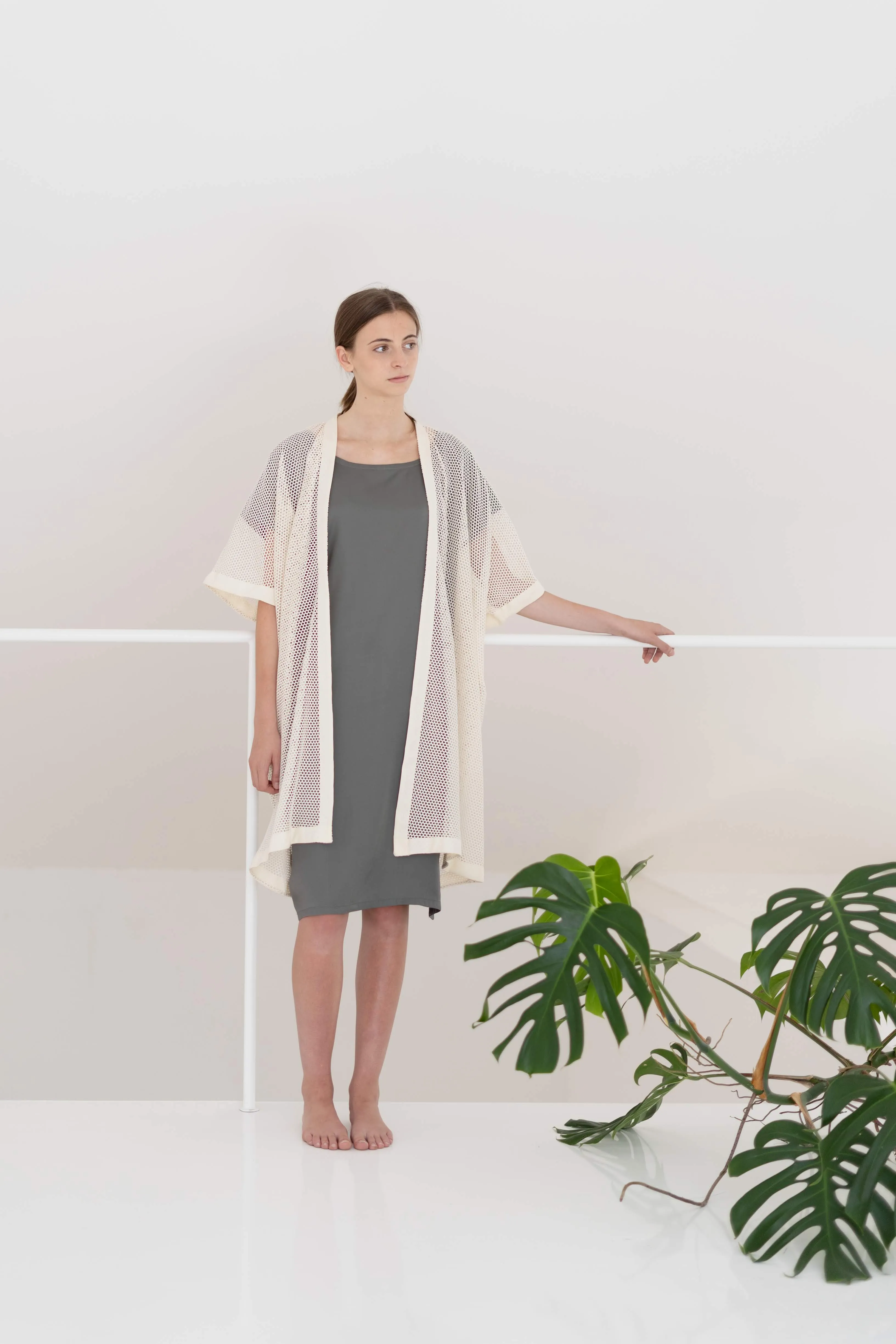 Jacket Kimono in Raw Mesh