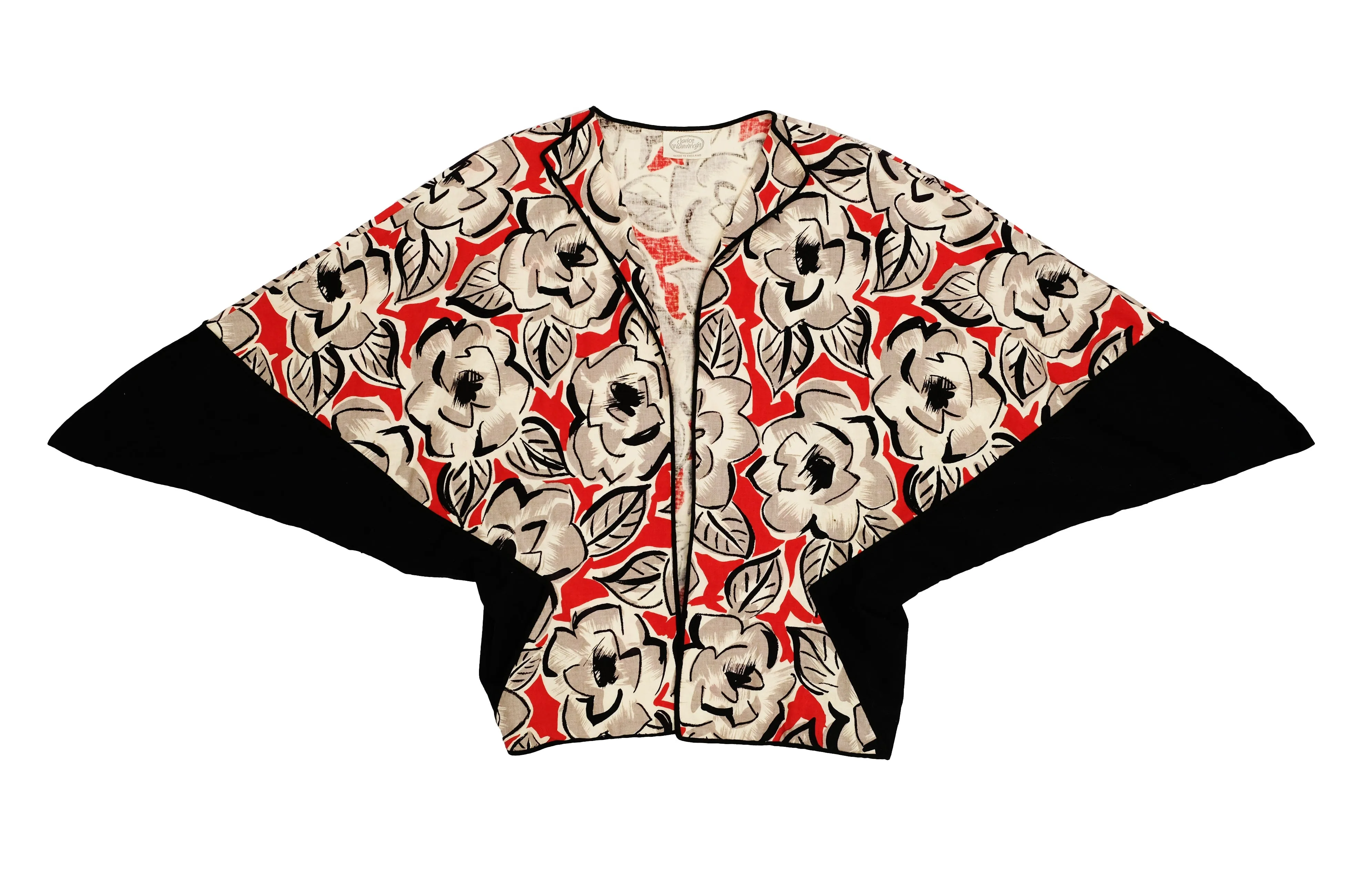 Janice Wainwright Red and Black Kimono Top and Skirt, UK12-14