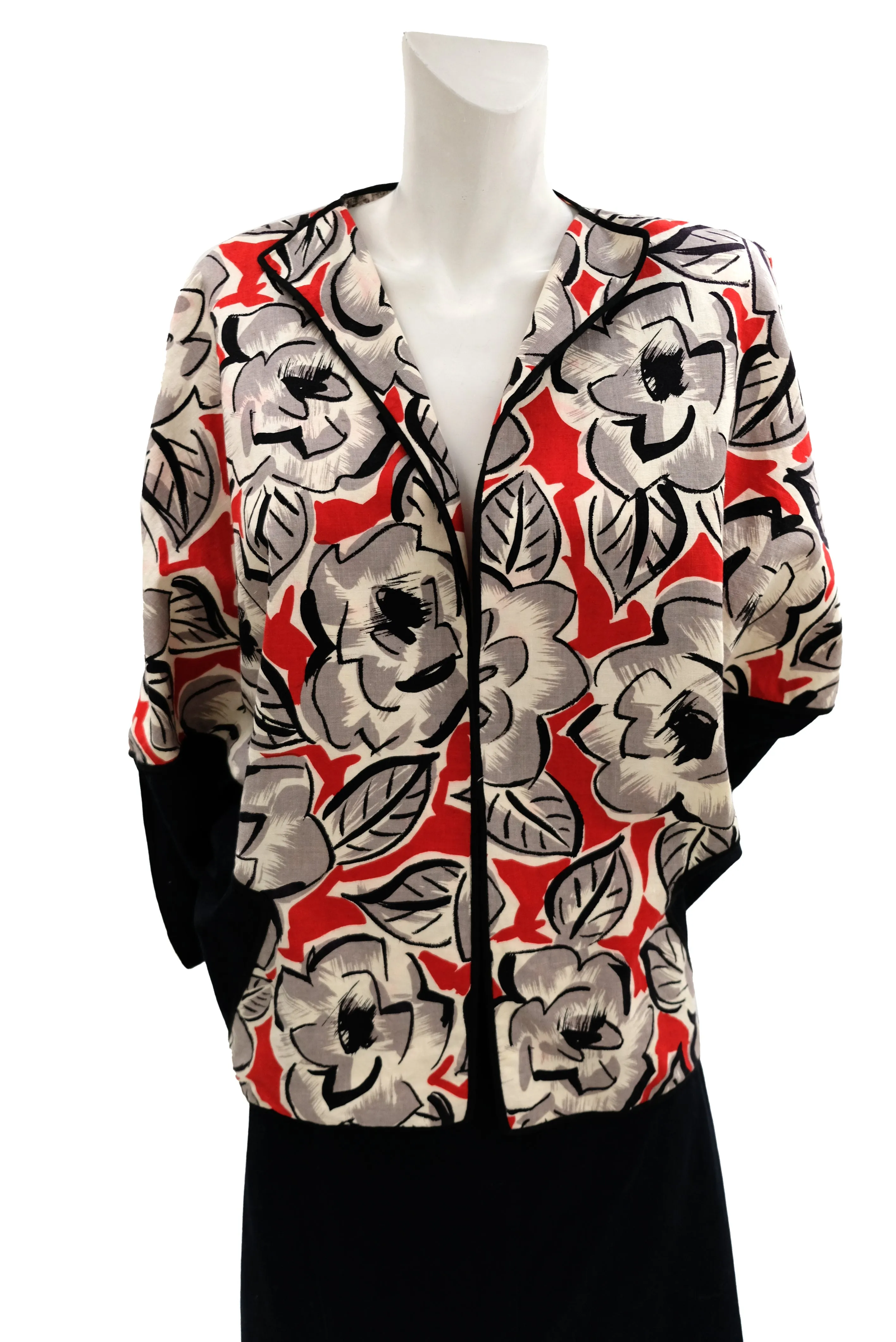 Janice Wainwright Red and Black Kimono Top and Skirt, UK12-14