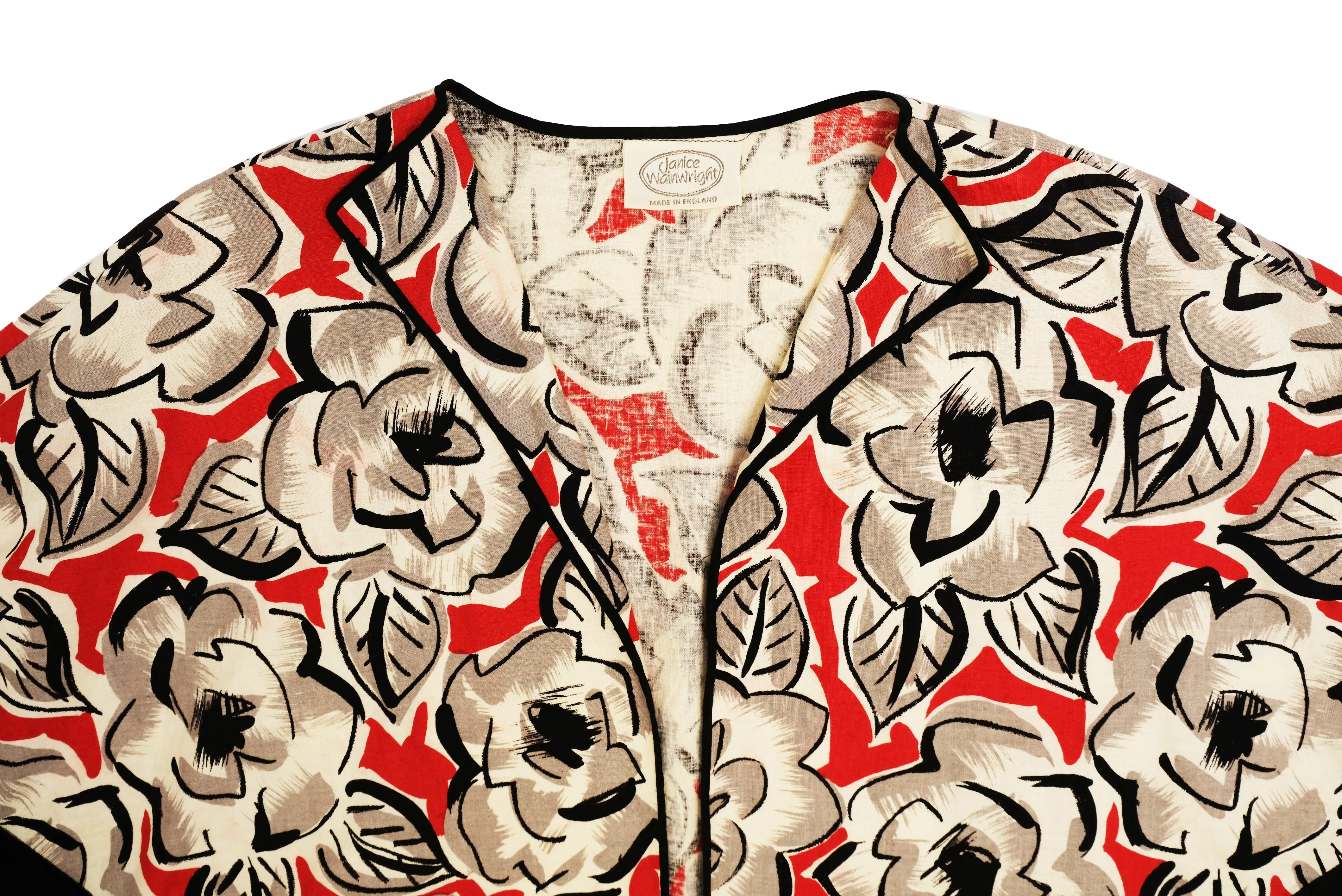 Janice Wainwright Red and Black Kimono Top and Skirt, UK12-14
