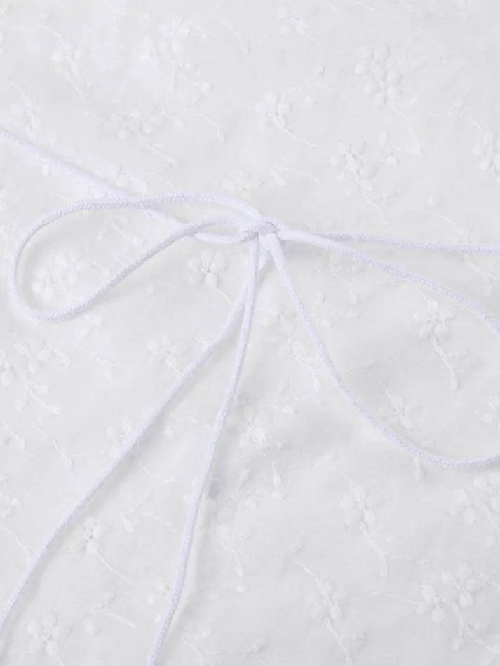 Joskaa Embroidered Bow Lace Stitching Tank Top