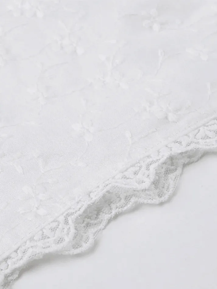 Joskaa Embroidered Bow Lace Stitching Tank Top