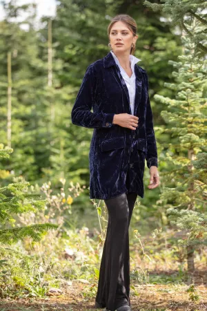 Kensington Silk Velvet Shirt/Jacket In Ink