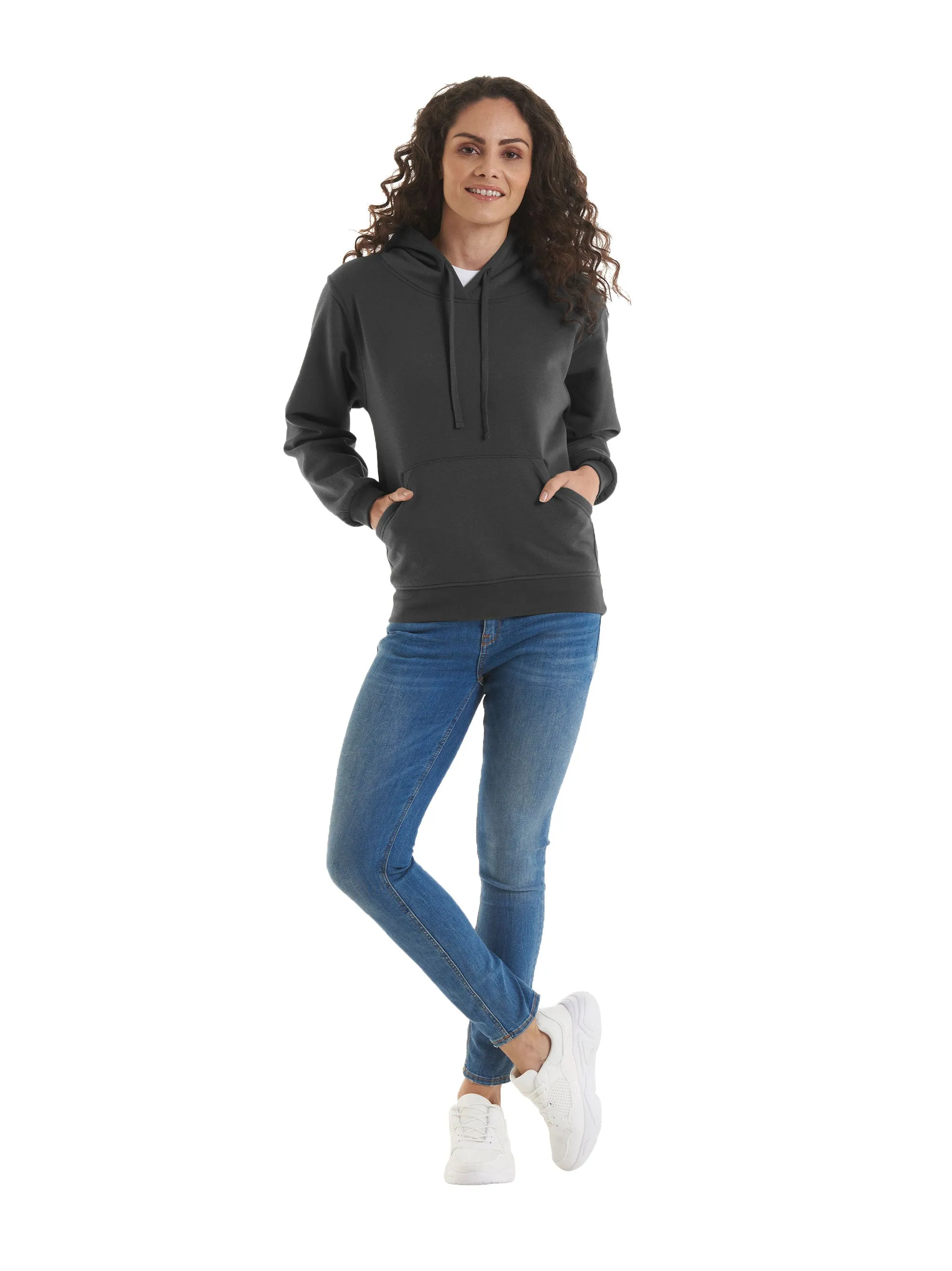 Ladies Deluxe Hooded Sweatshirt | Heather Grey