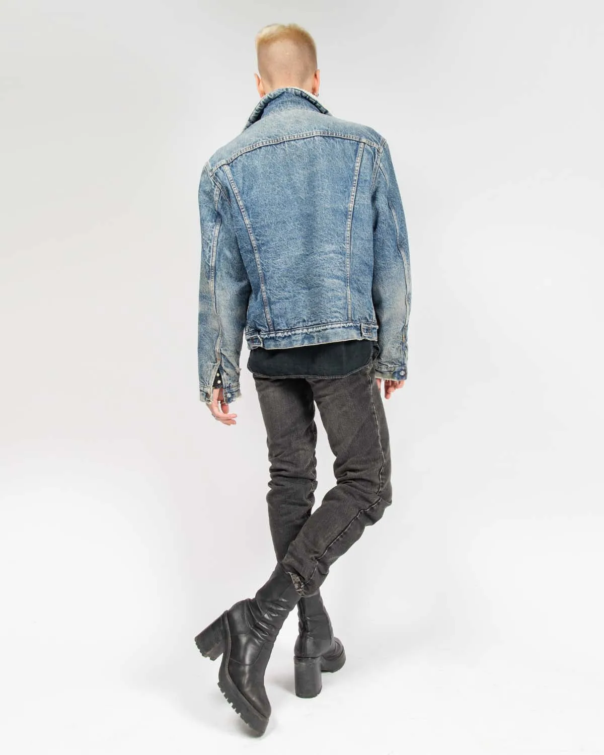 Levi's blue acid wash '80s distressed denim jacket