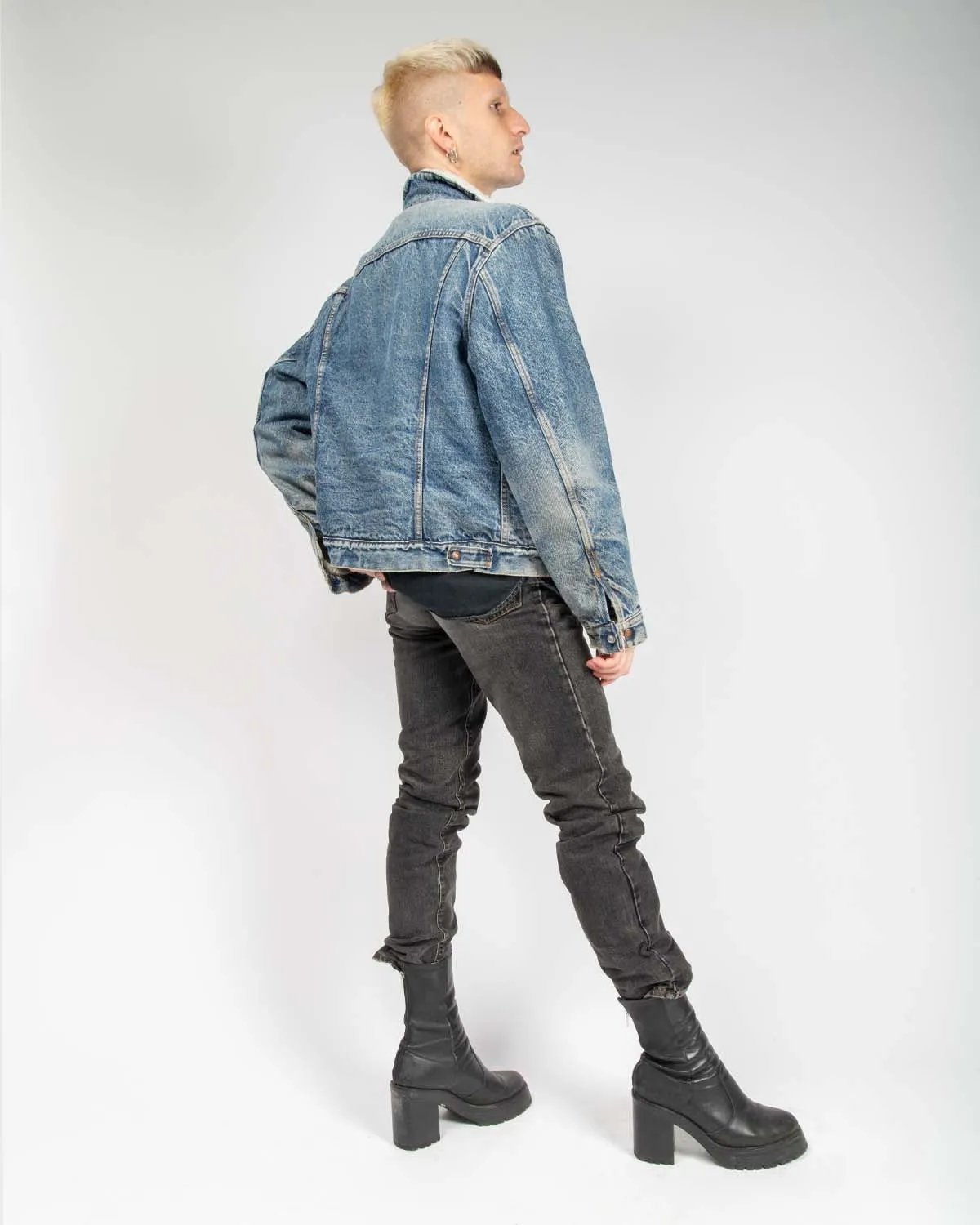 Levi's blue acid wash '80s distressed denim jacket