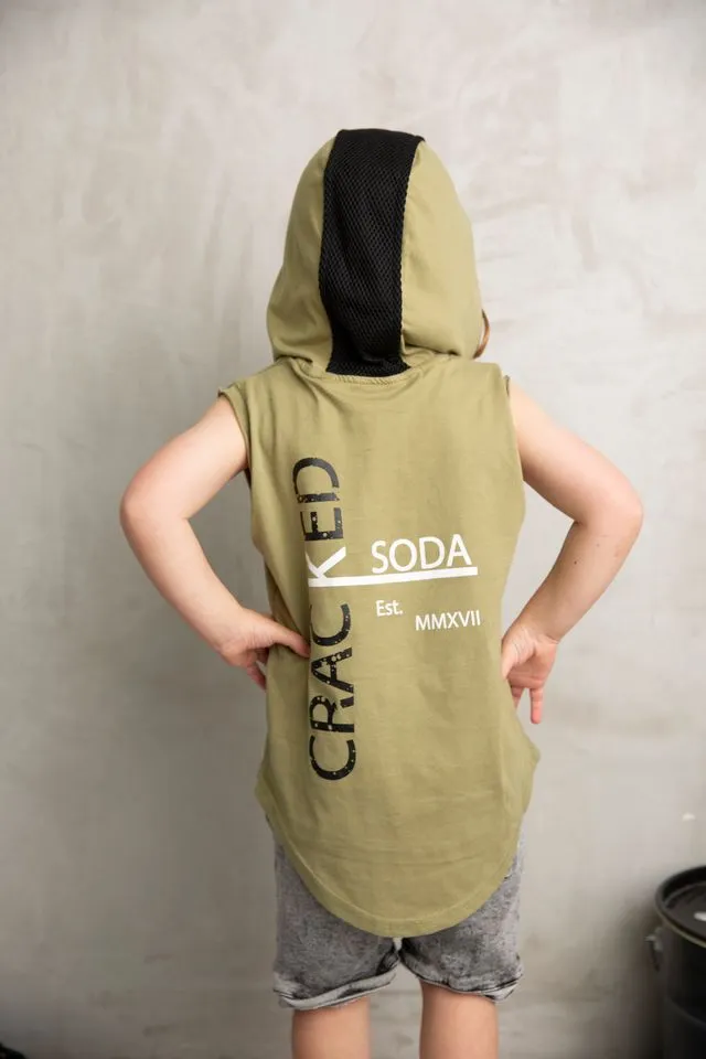 Liam Detailed Tank - Khaki
