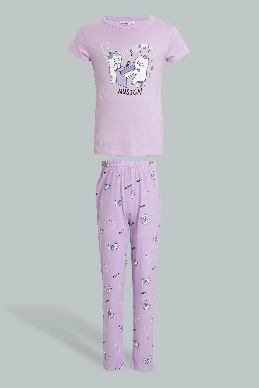 Lilac Musicat Pyjama Set (2 Piece)