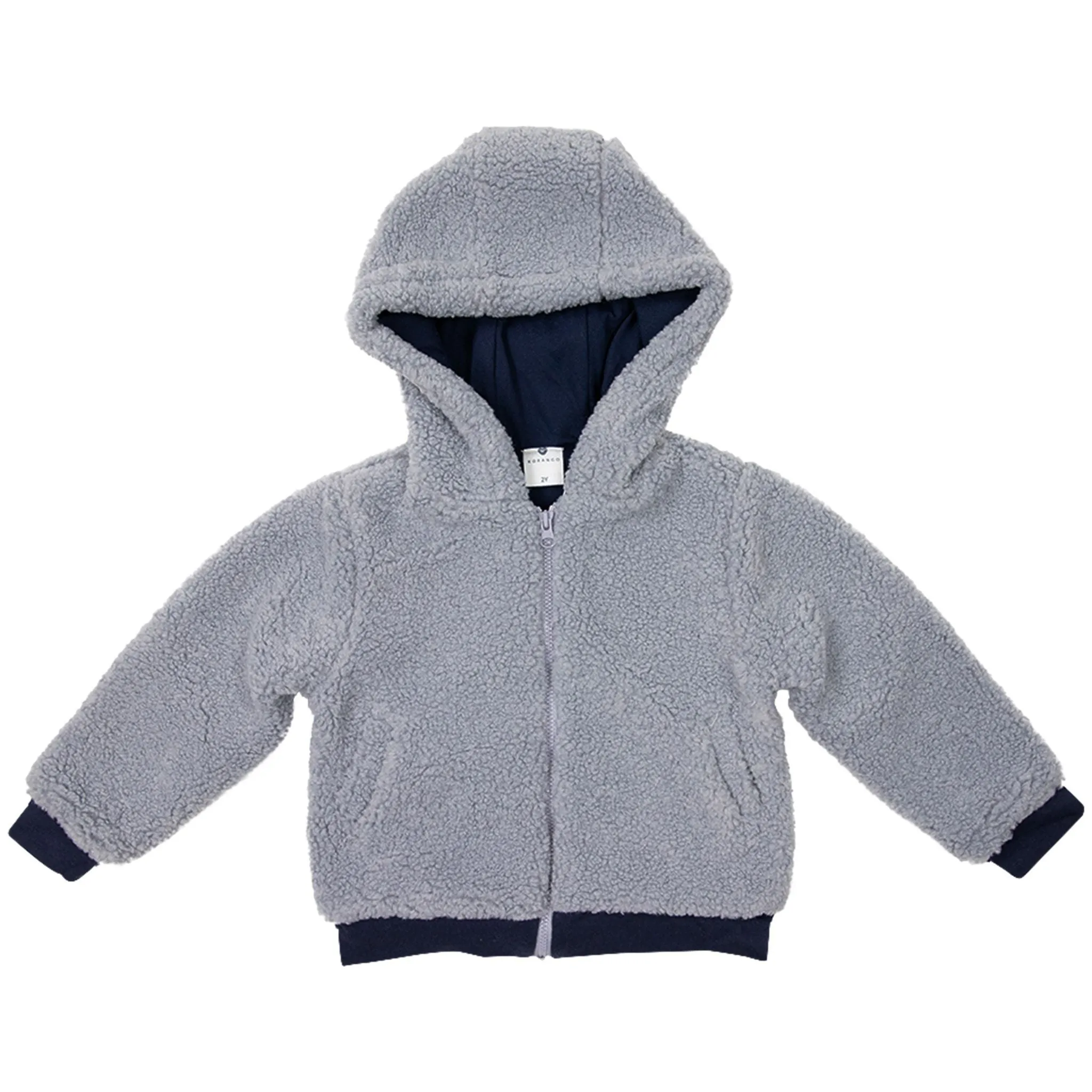 Lined Sherpa Zip Jacket Grey
