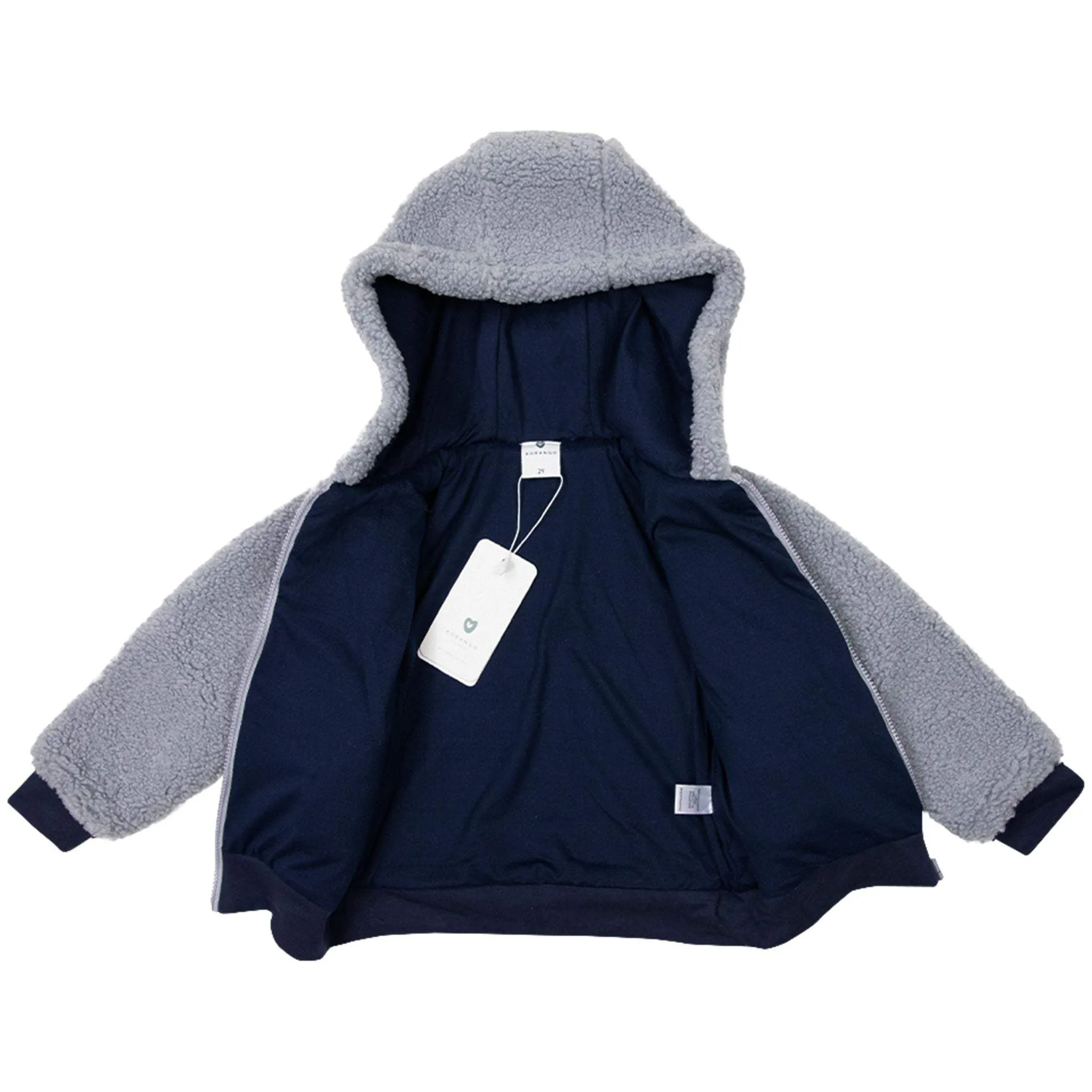 Lined Sherpa Zip Jacket Grey