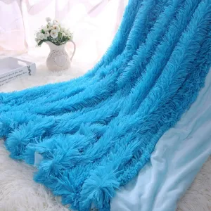 Long Blanket Bedding Supplies Shaggy Fuzzy Fur Faux Warm Sherpa Throw Blanket For Sofa Office