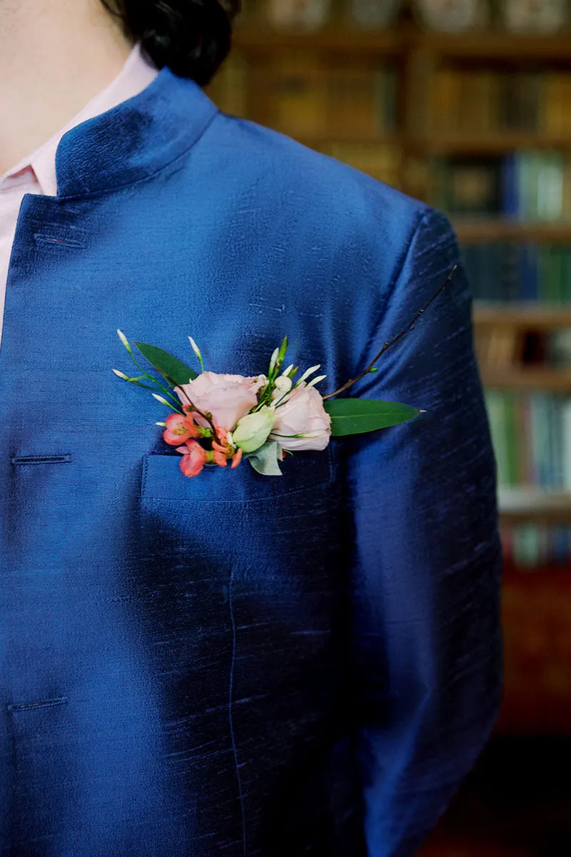 Mens Nehru Jacket in French Blue