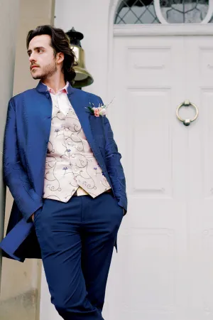Mens Nehru Jacket in French Blue
