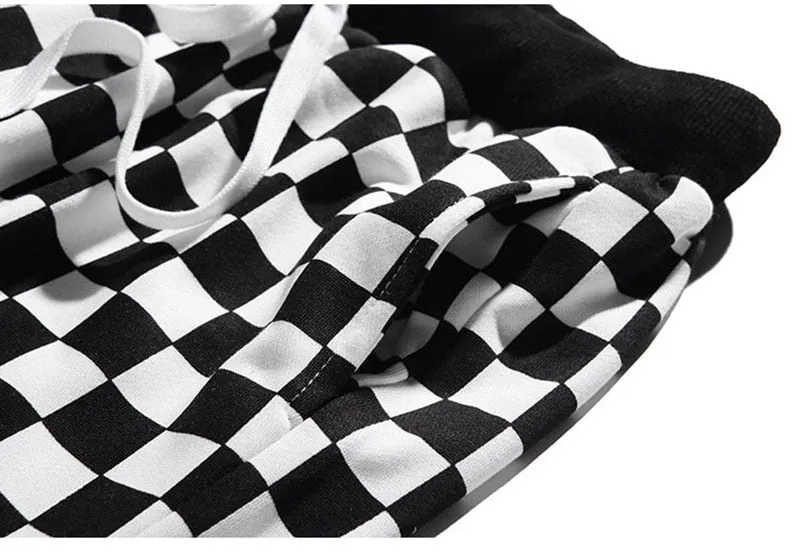 Men's Plaid Fleece Sweatpants With Elastic Waist