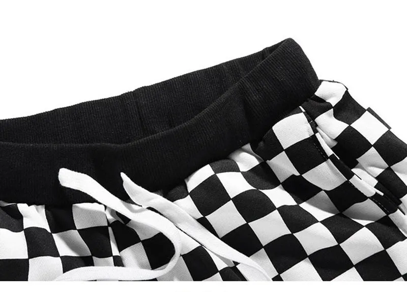 Men's Plaid Fleece Sweatpants With Elastic Waist