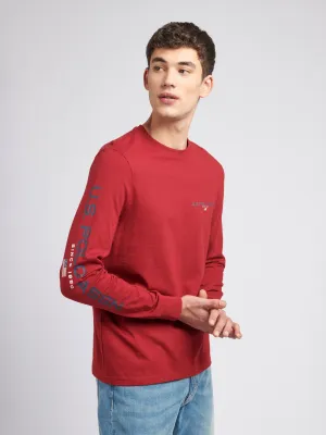 Mens Sport Long Sleeve T-Shirt in Biking Red