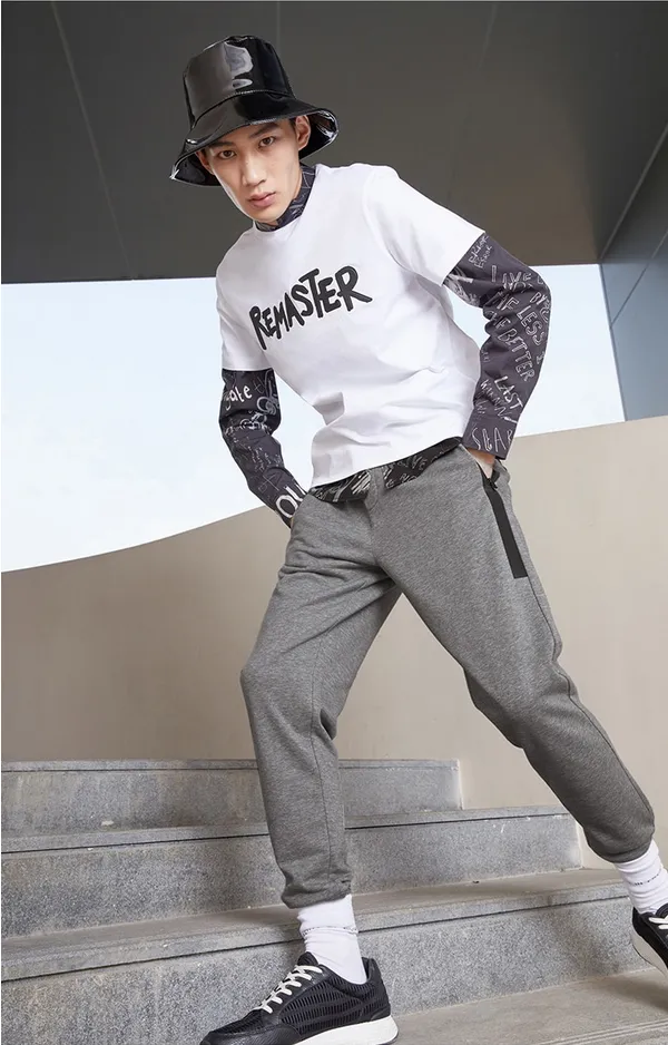 Men's Spring Stretch Slim Fit Sweatpants with Zipper Pockets