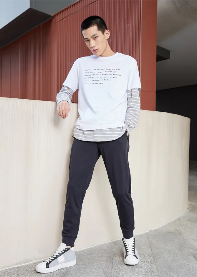 Men's Spring Stretch Slim Fit Sweatpants with Zipper Pockets