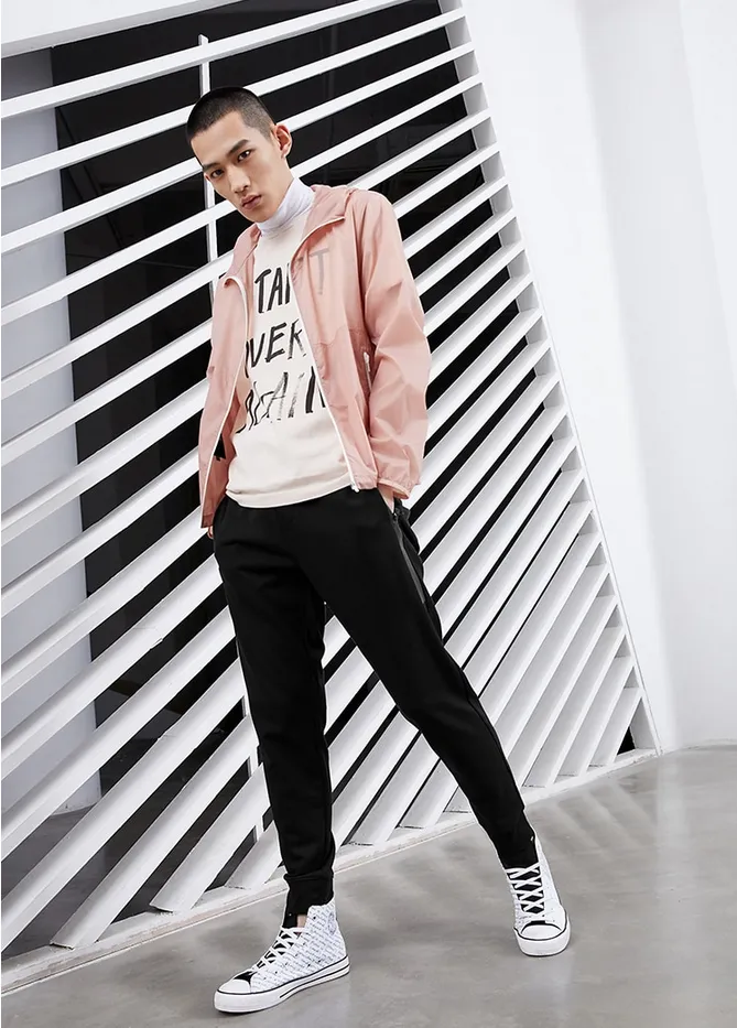 Men's Spring Stretch Slim Fit Sweatpants with Zipper Pockets