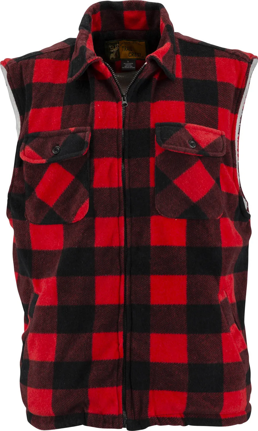 MEN'S THURMOND SHERPA LINED PLAID WORK VEST