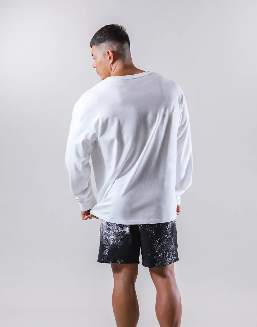 Message Logo Sleeve Long Tee - White