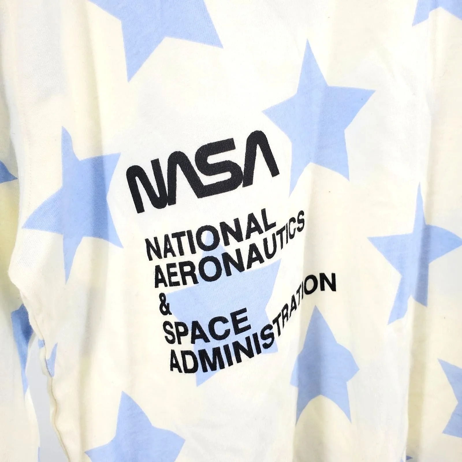 MIGHTY FINE Shirt NASA Star Long Sleeve Cropped Retro Graphic T-Shirt