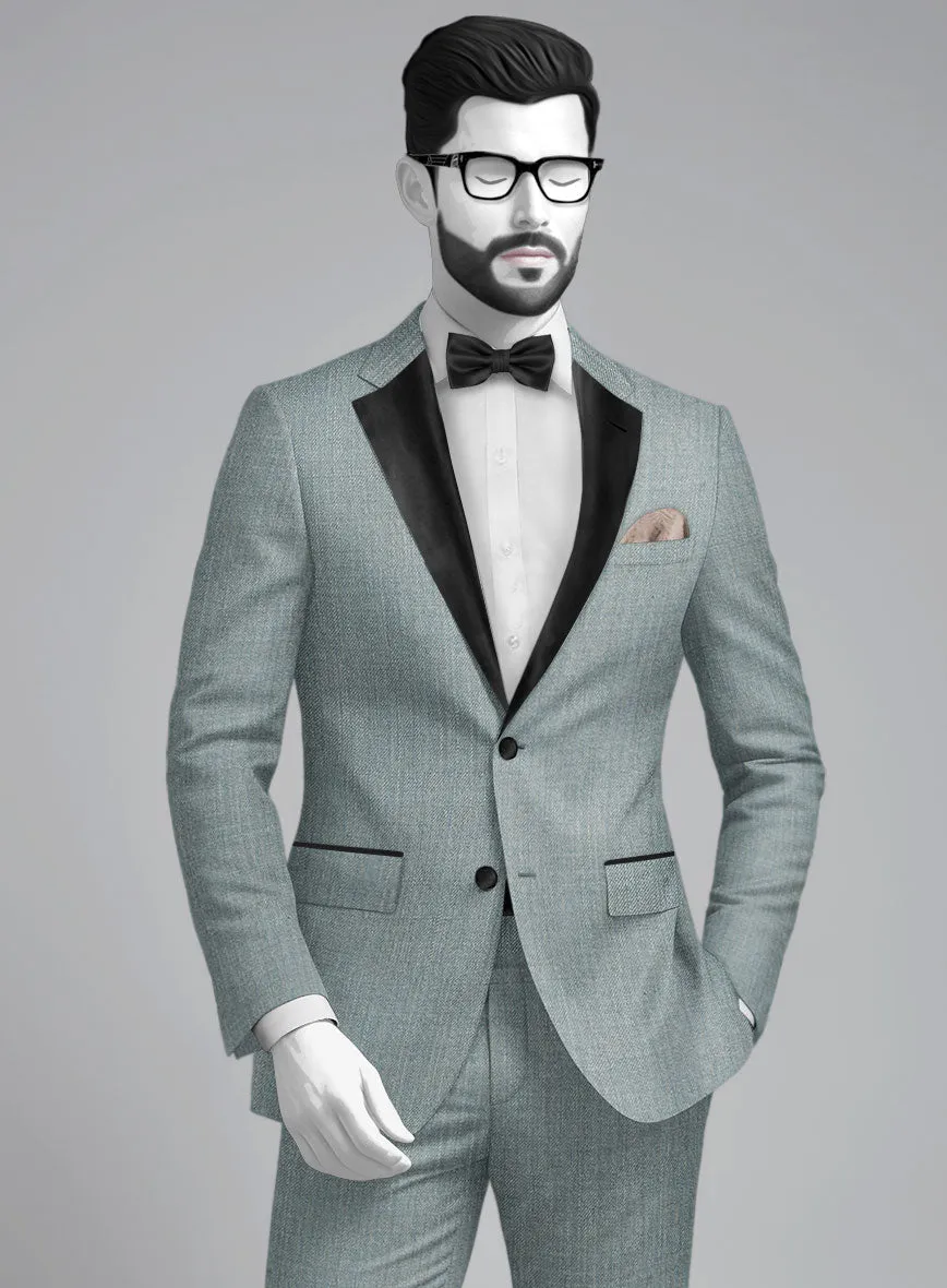 Napolean Stretch Gray Blue Wool Tuxedo Jacket