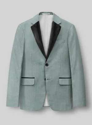 Napolean Stretch Gray Blue Wool Tuxedo Jacket