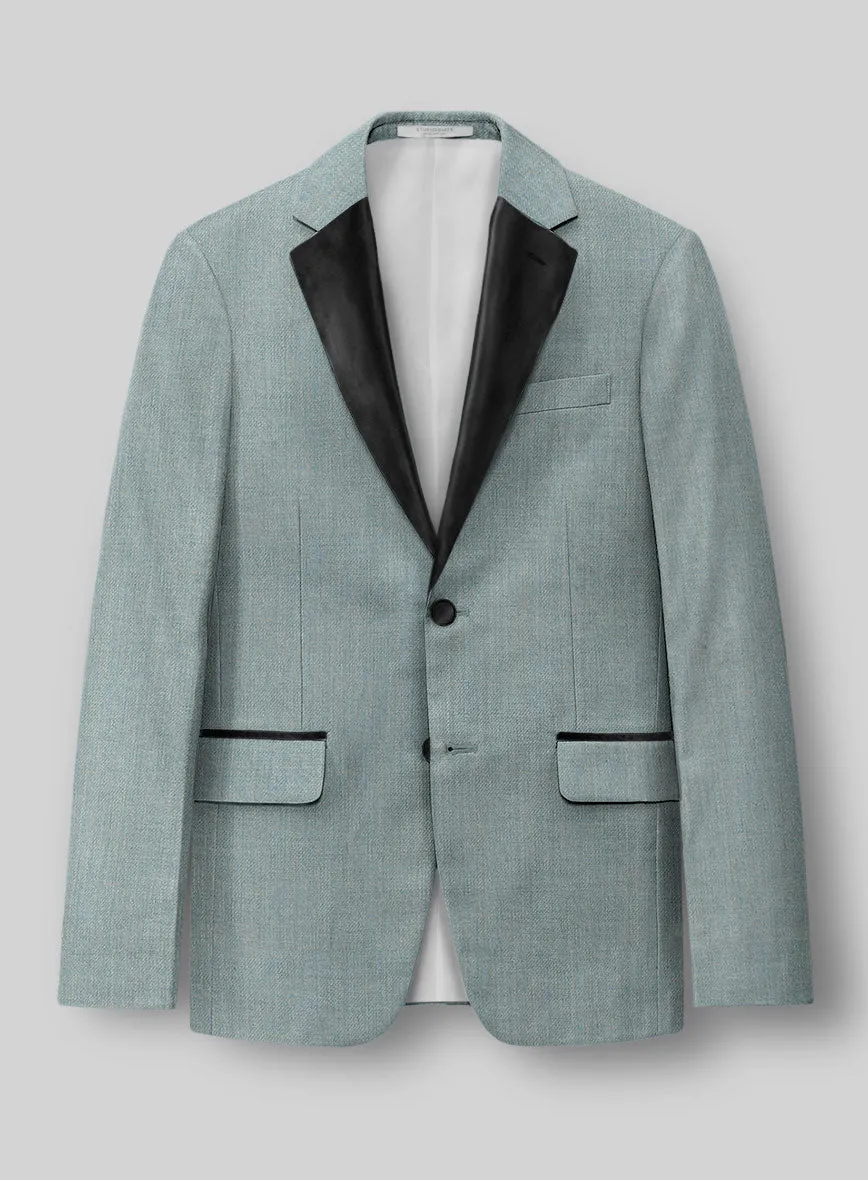 Napolean Stretch Gray Blue Wool Tuxedo Jacket