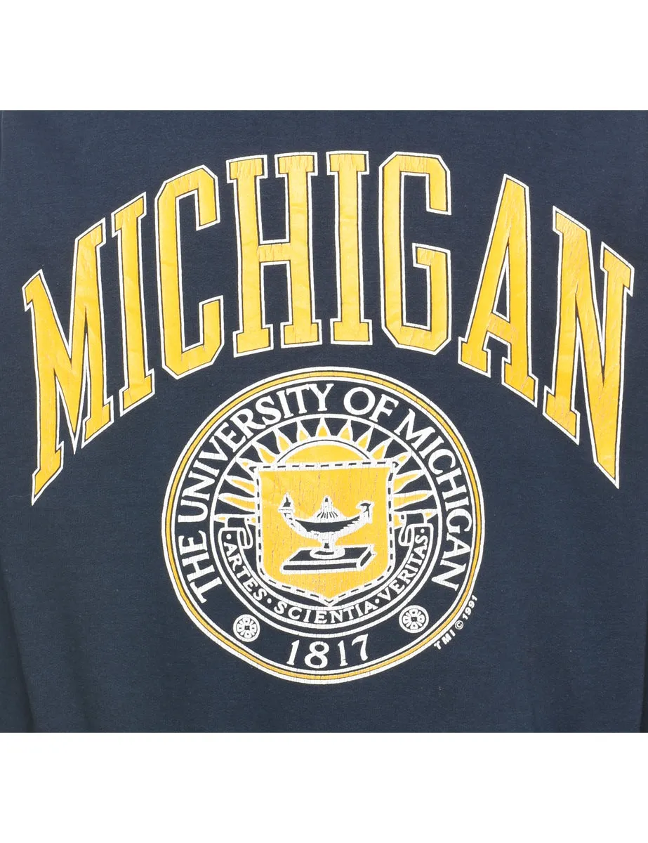 Navy & Yellow Michigan Printed Sweatshirt - XL