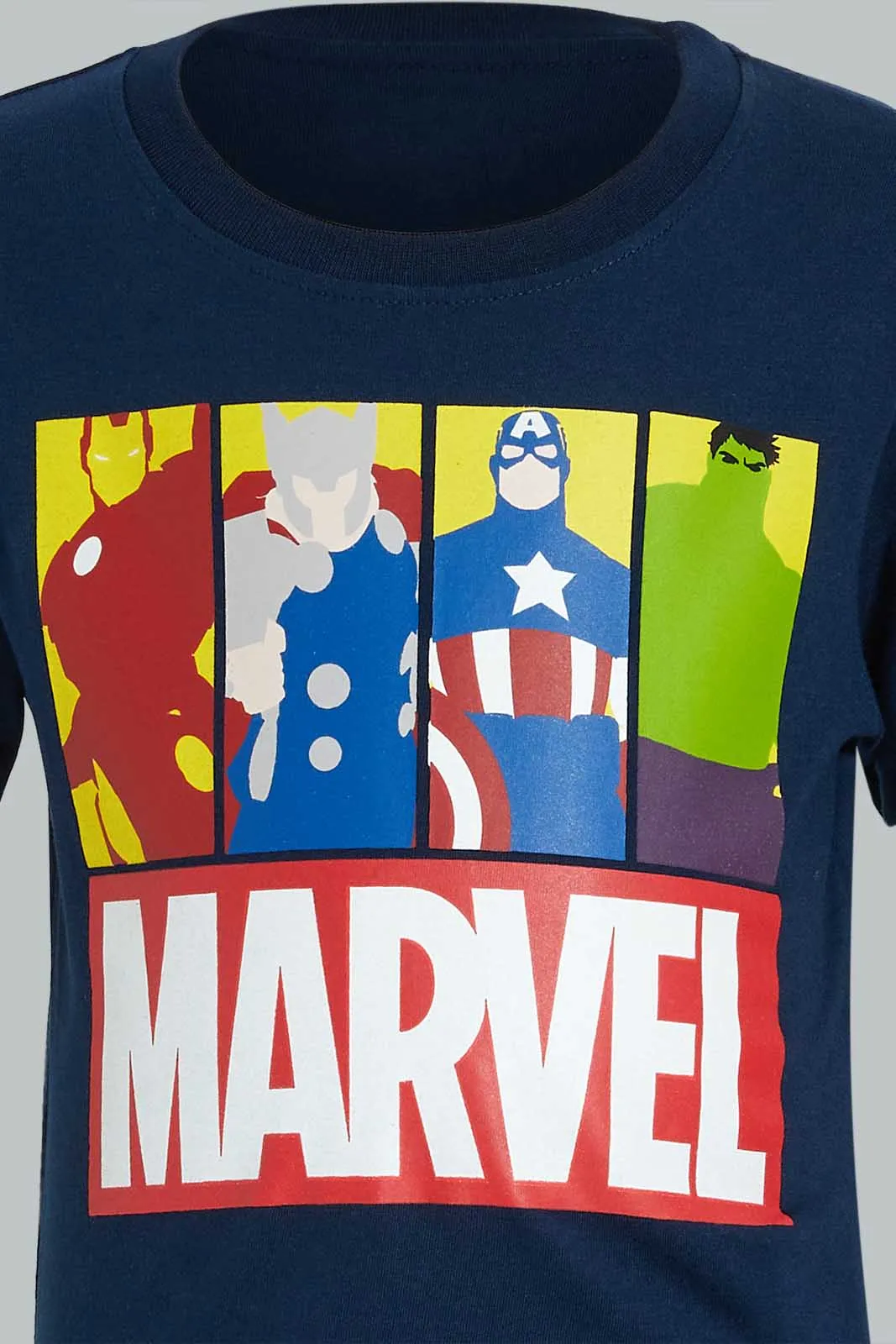 Navy And Red Marvel Pyjama Set (2 Piece)