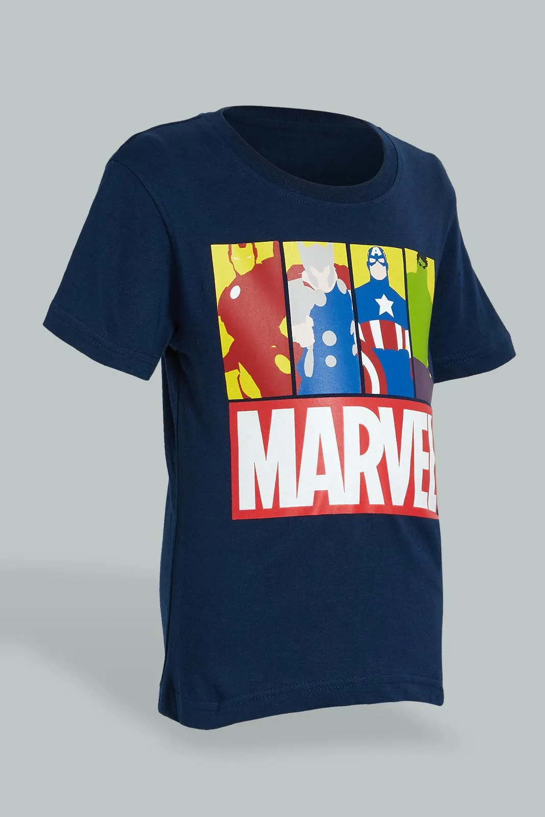 Navy And Red Marvel Pyjama Set (2 Piece)