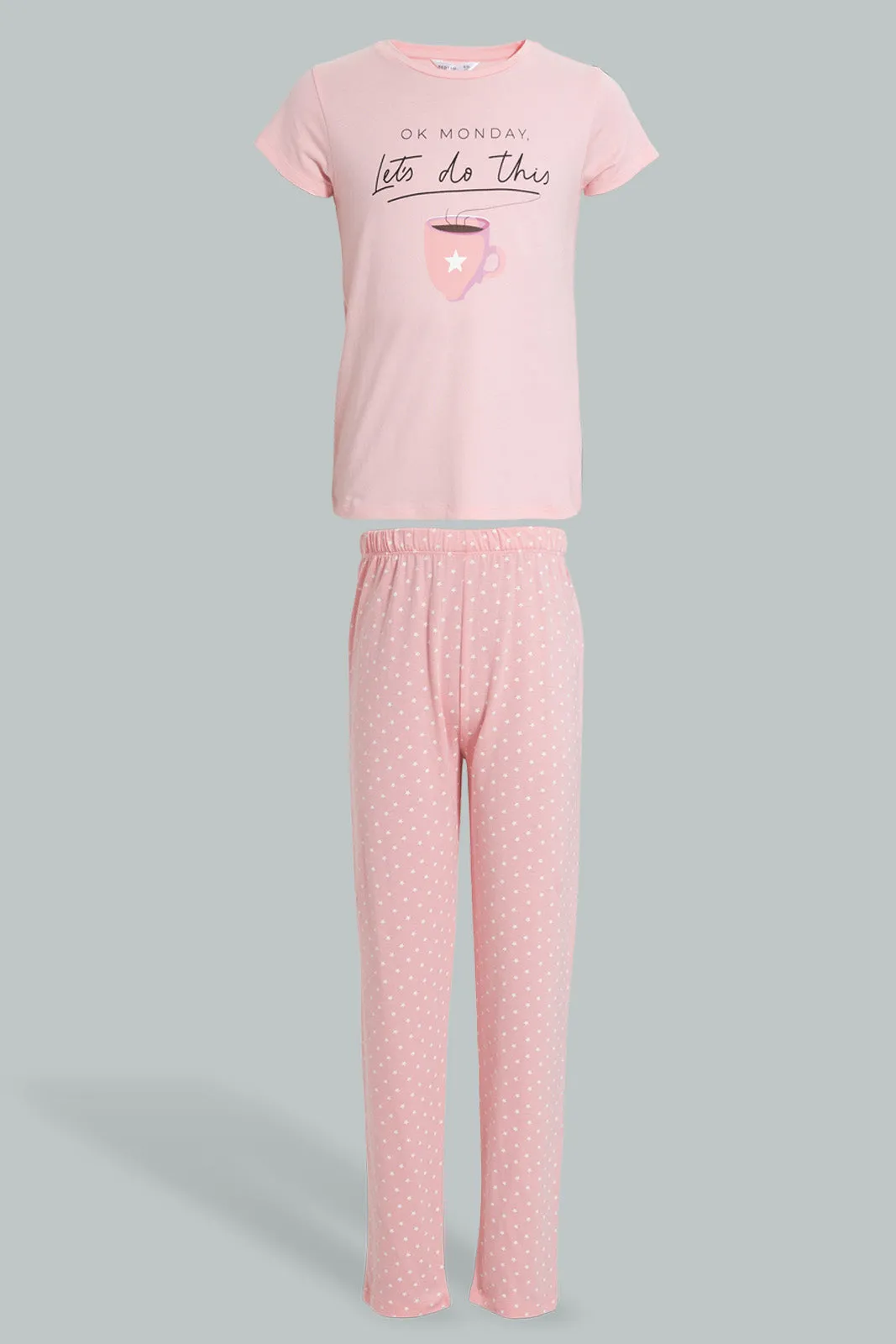 Pink Coffee Pyjama Set (2 Piece)