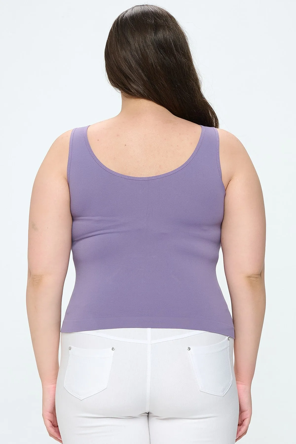 Plus Size Reversible V or U Neckline Seamless Tank