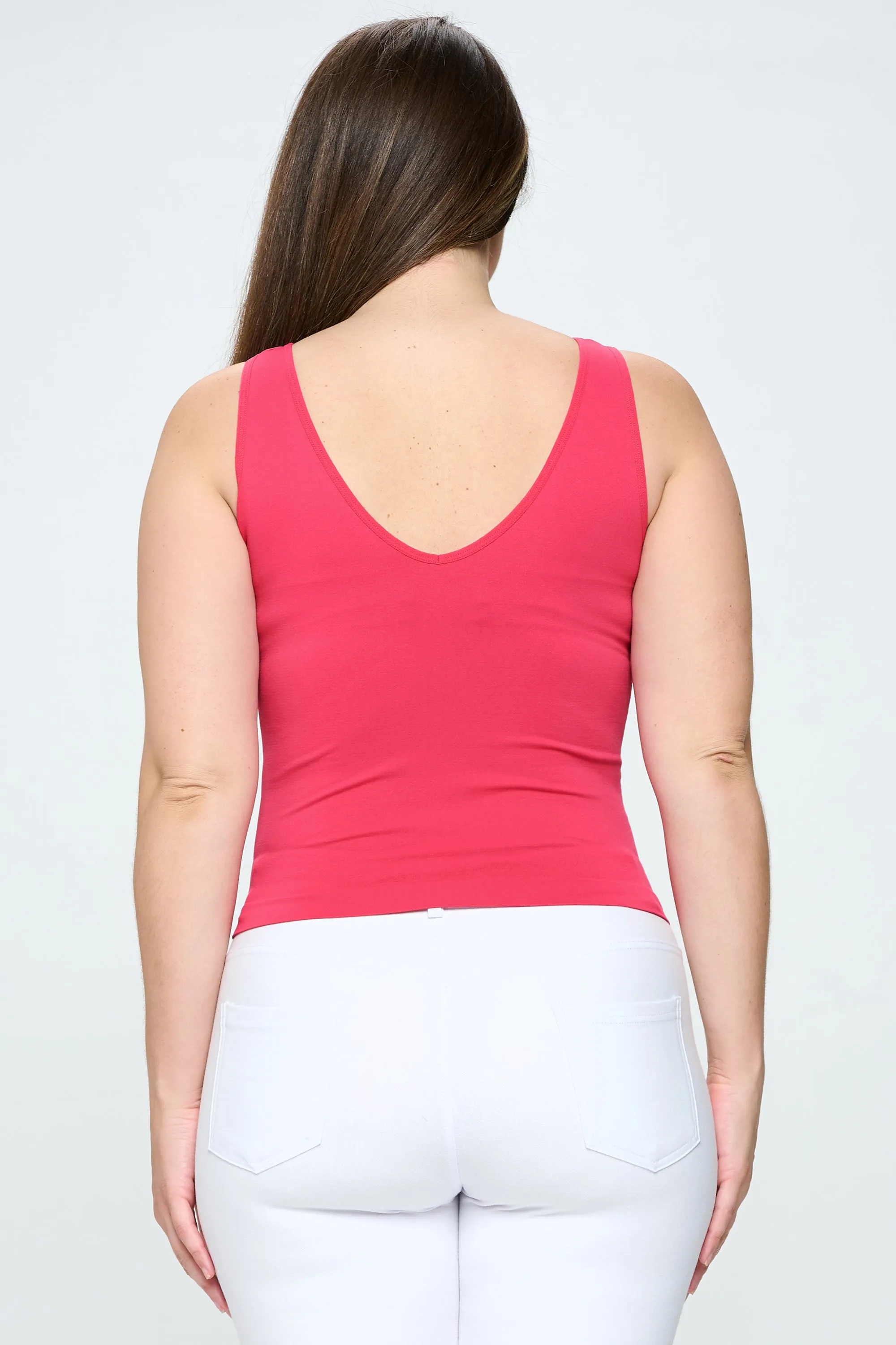 Plus Size Reversible V or U Neckline Seamless Tank