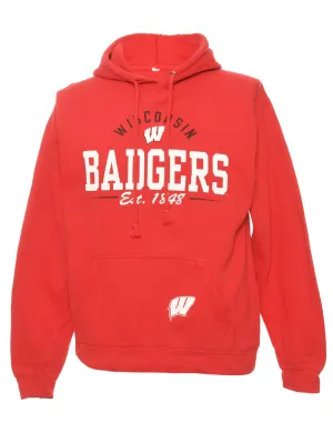 Red Wisconsin Badgers Football Hooded Sports Sweatshirt - S