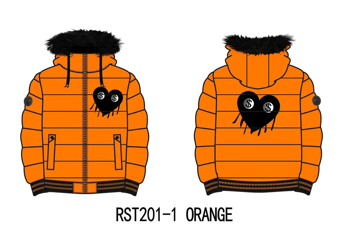 Reelistik Love Hurts Reversible Bubble Jacket (ORANGE)