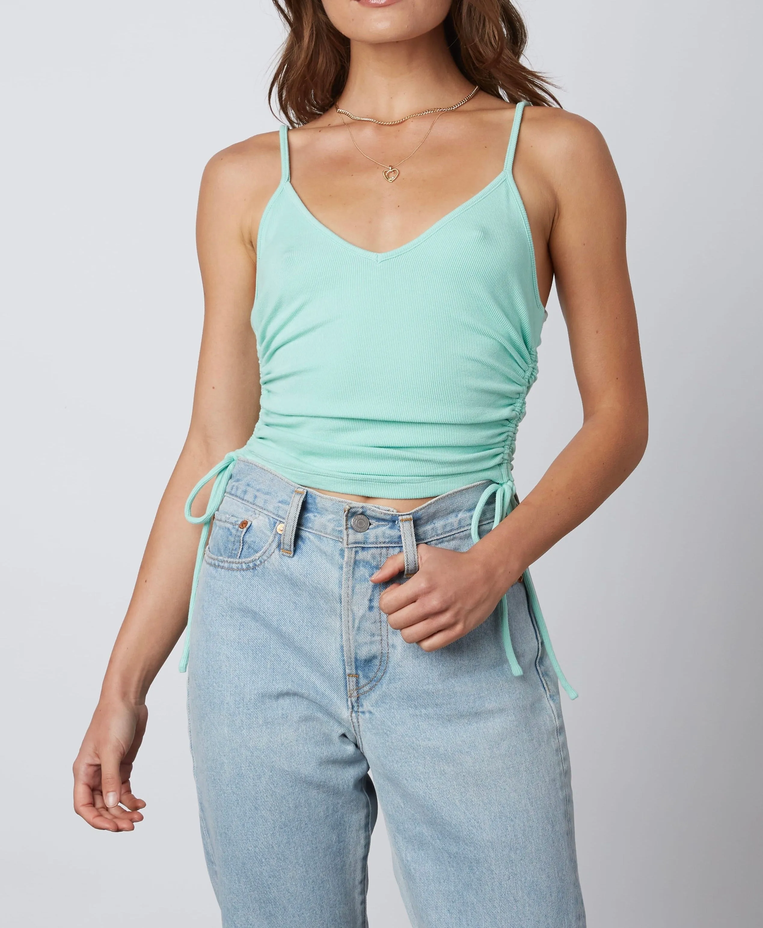 Rib Tie Side Crop Top