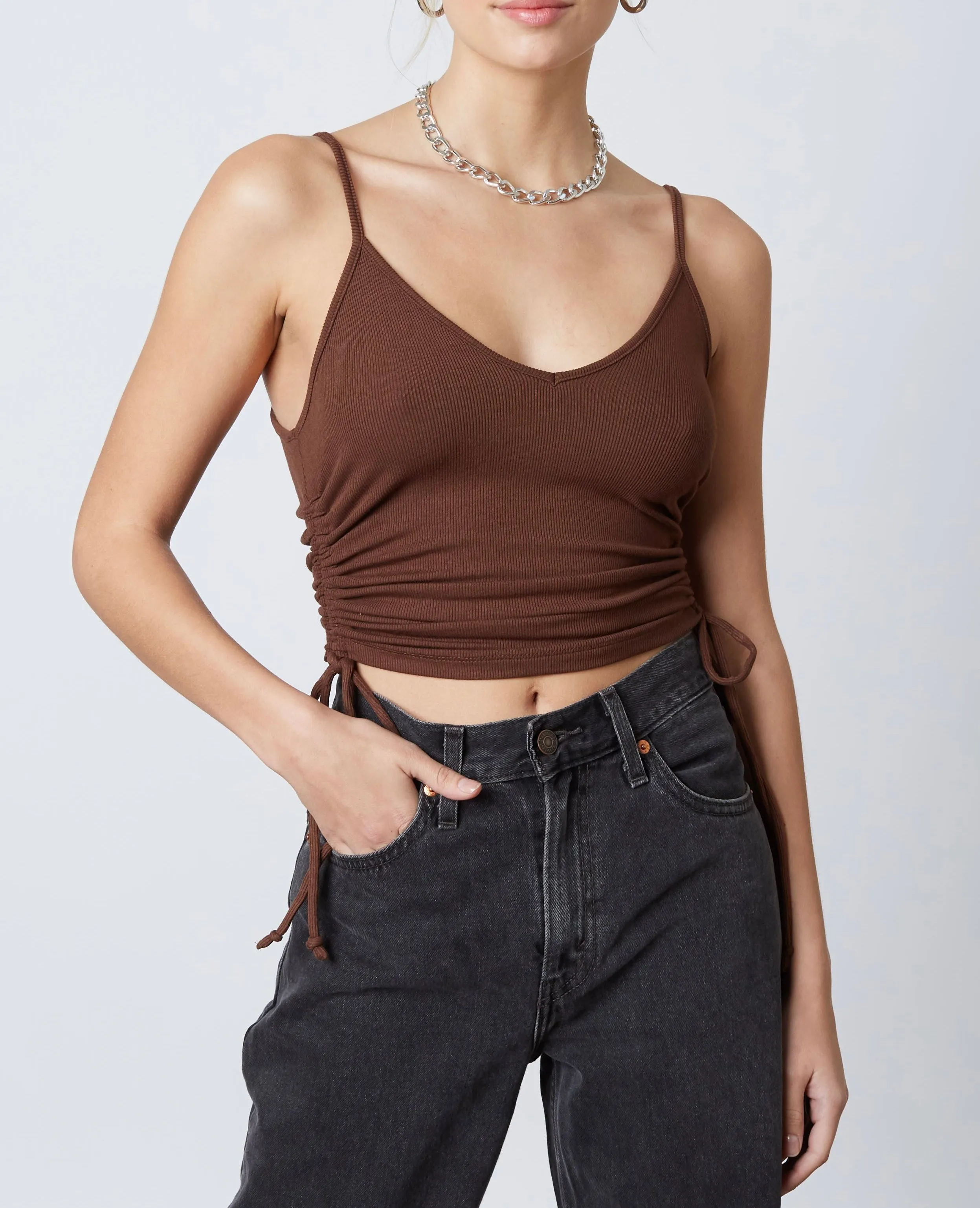 Rib Tie Side Crop Top
