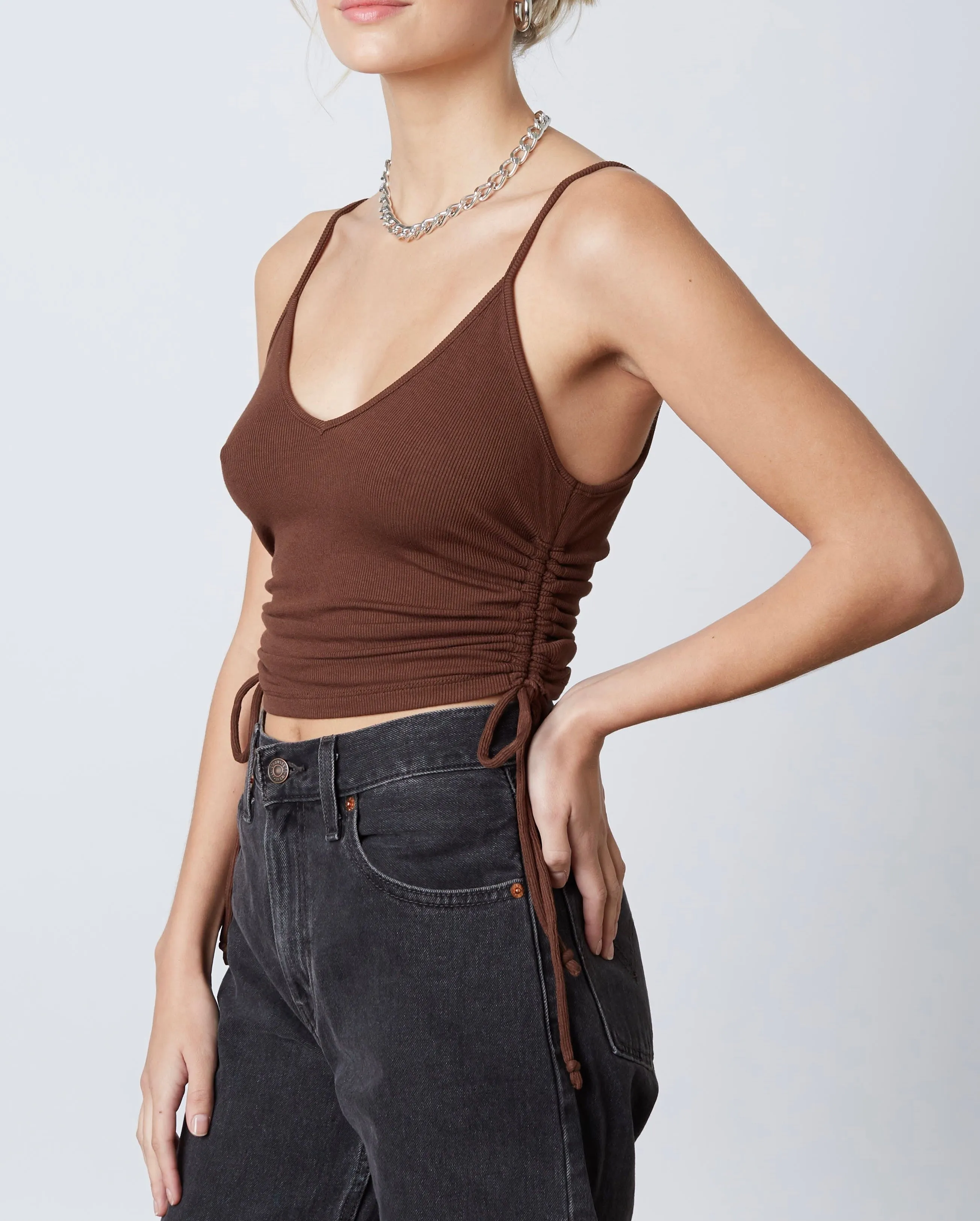 Rib Tie Side Crop Top
