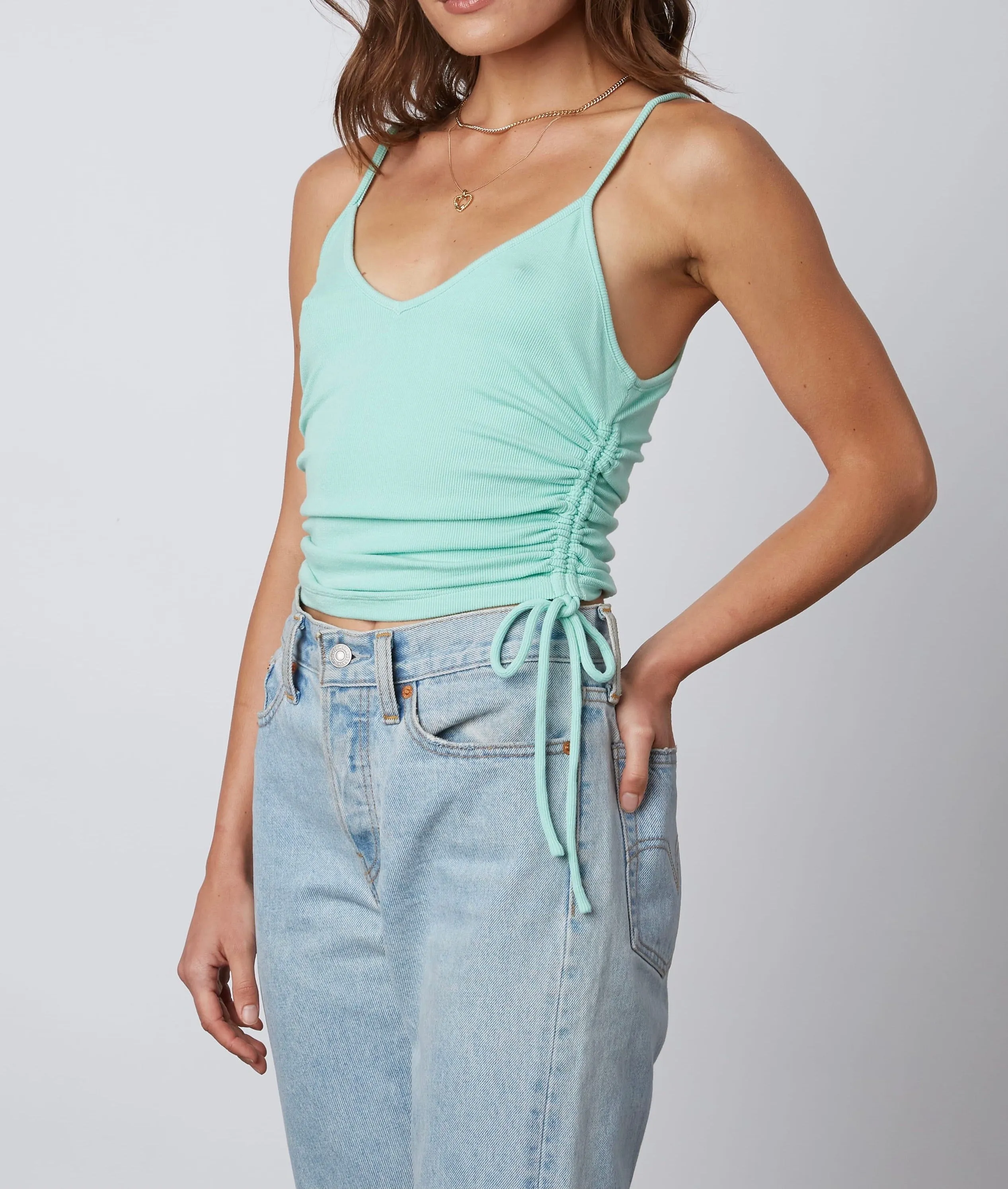 Rib Tie Side Crop Top