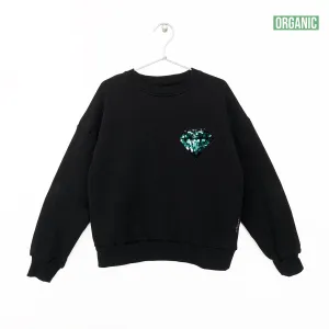 SEQUIN EMBROIDERED SWEATSHIRT