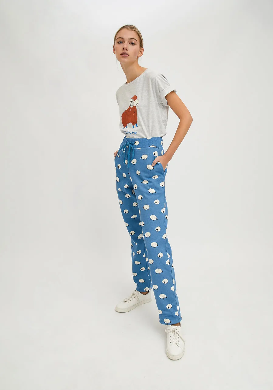 Sheep Print Cotton joggers with animal print by Compania Fantastica FA21SEV05