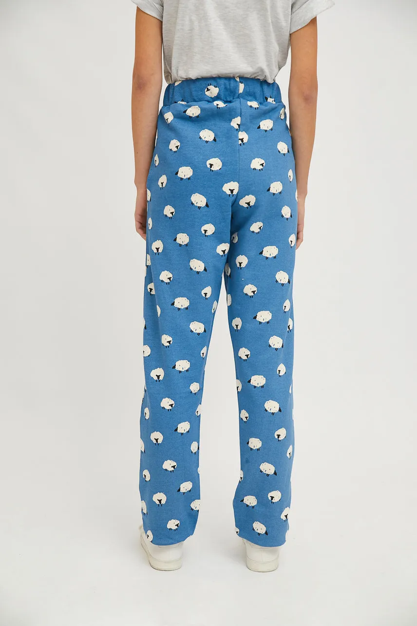 Sheep Print Cotton joggers with animal print by Compania Fantastica FA21SEV05