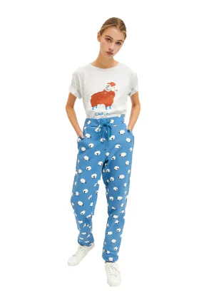Sheep Print Cotton joggers with animal print by Compania Fantastica FA21SEV05