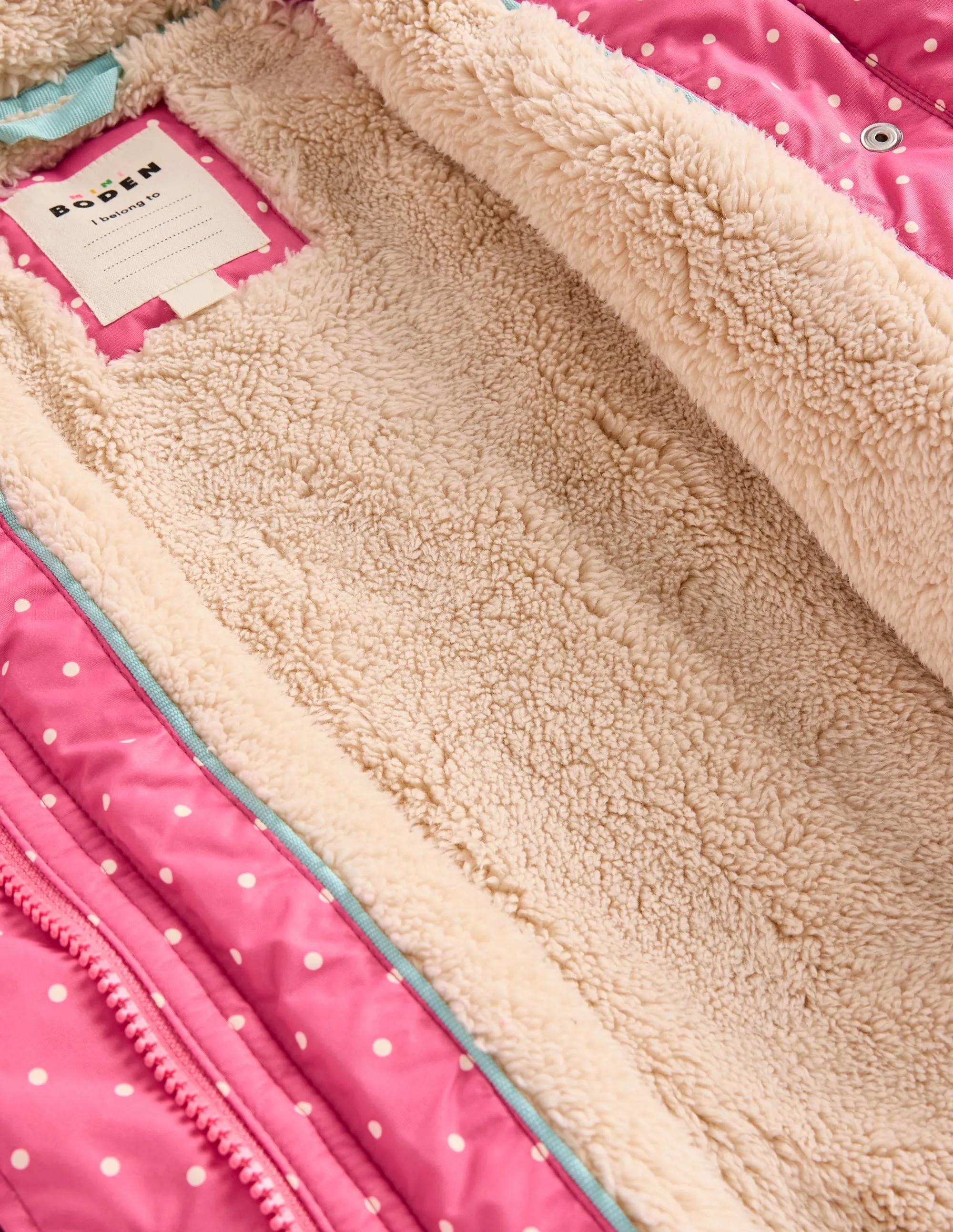 Sherpa Lined Anorak-Rose Pink Peeking Cats