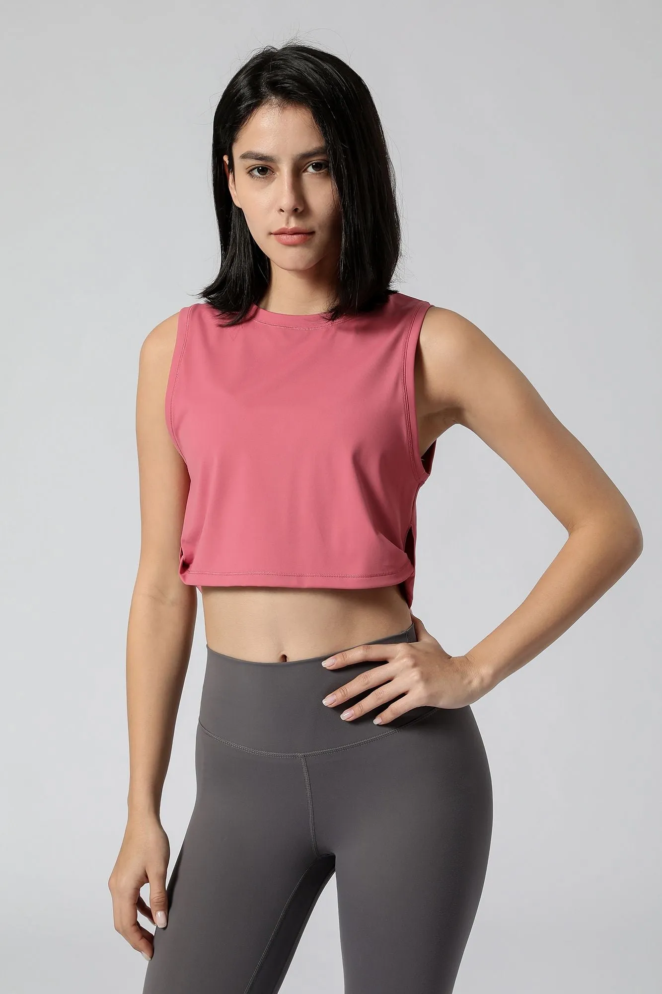 Sleeveless Crop Muscle Tank Top